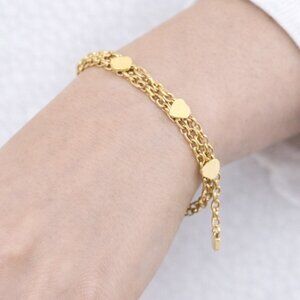 Sweet Simple Style Heart 304 Stainless Steel 18K Gold Plated Bracelets